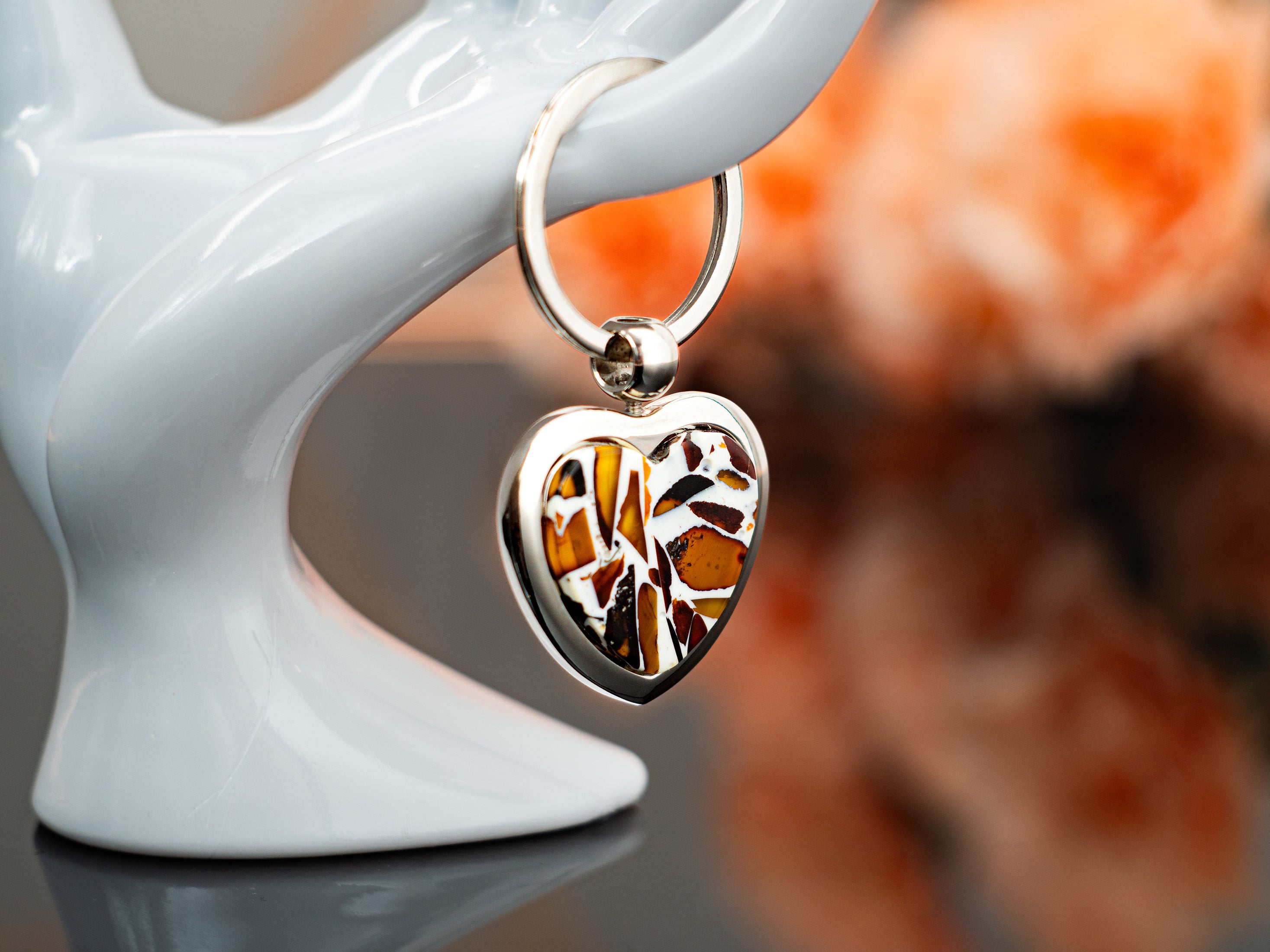 Heart Shape - Amber Keychain