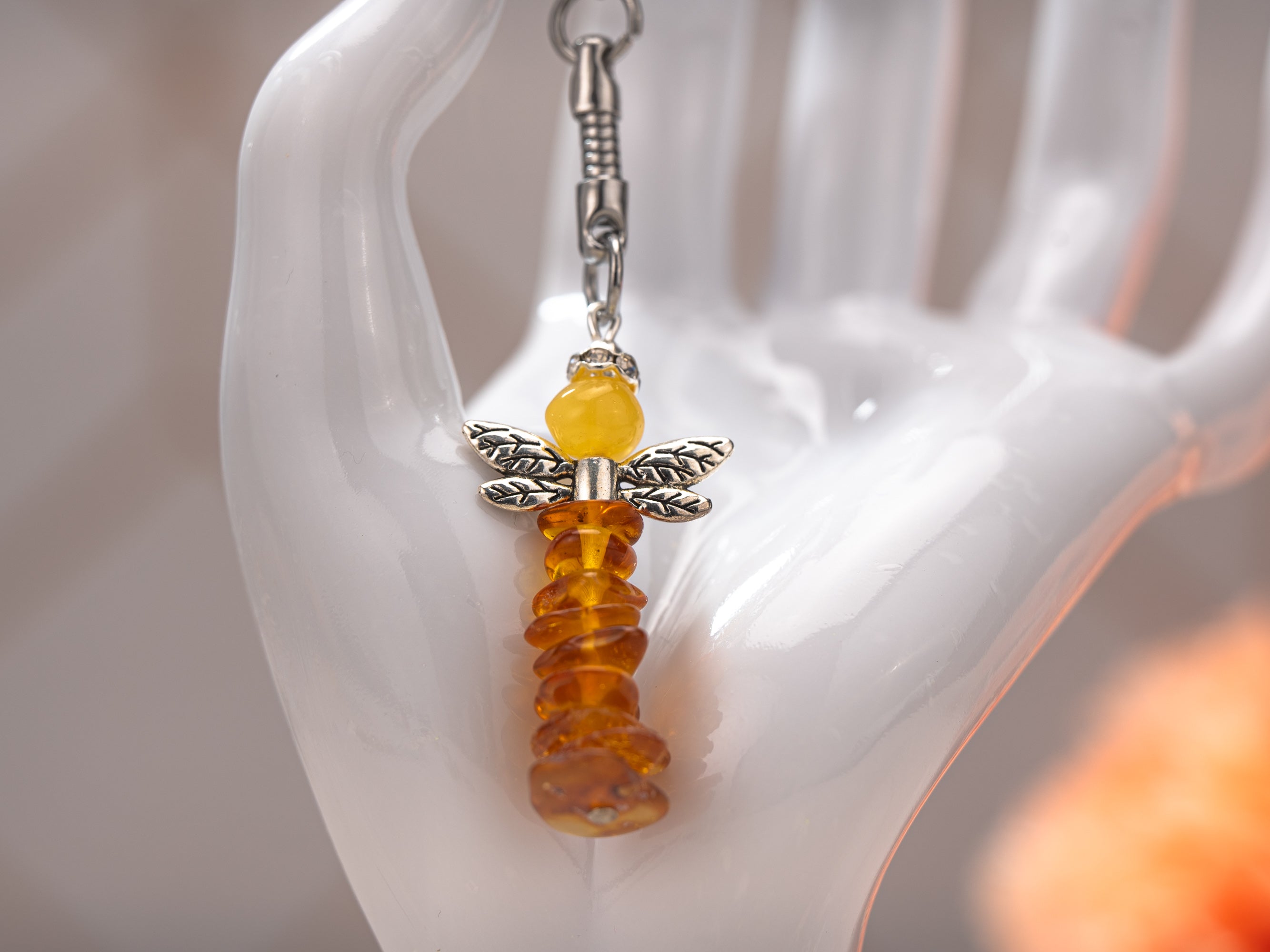 Angel Shape - Amber Keychain